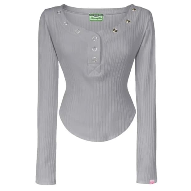 플리즈노팔로우 플노팔 버니탑 그레이 단종컬러