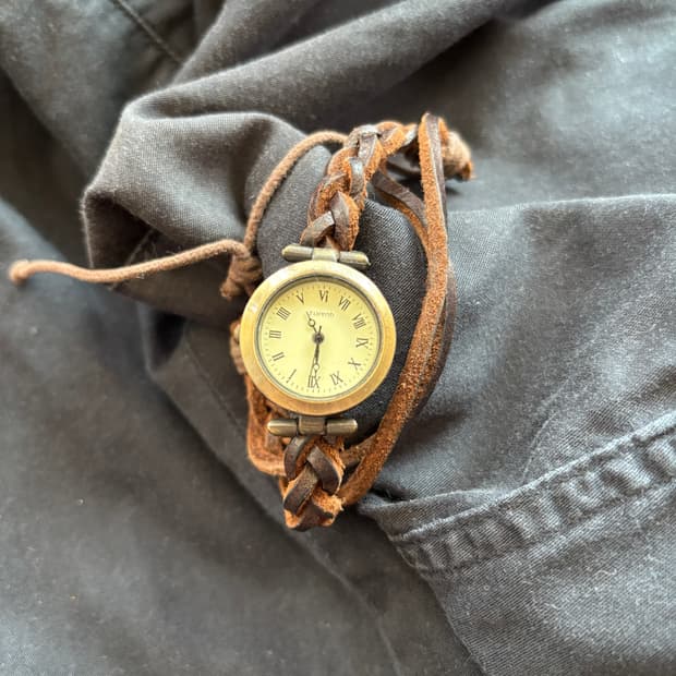 vintage leather string bracelet watch