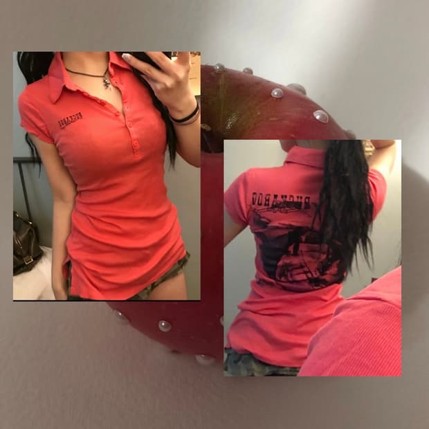 Buckaroo 버커루 갸루 락 펑크 핫핑크 카라티