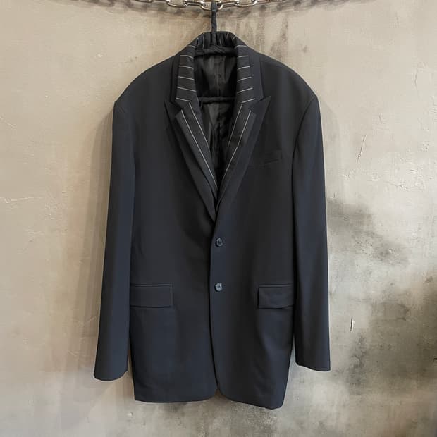 준지 핀스트라이프 레이어드 테일러드 자켓