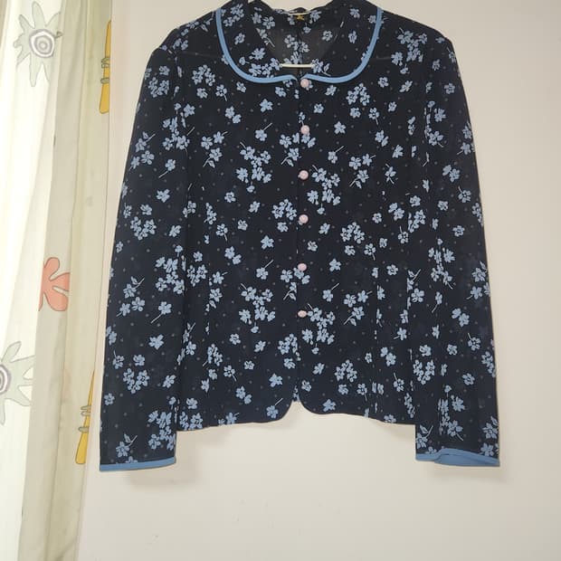 깜 플라워 패턴 블라우스 자켓 77