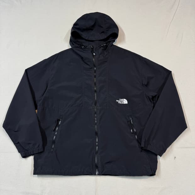 XL) 노스페이스 센터로고 바람막이 자켓 블랙