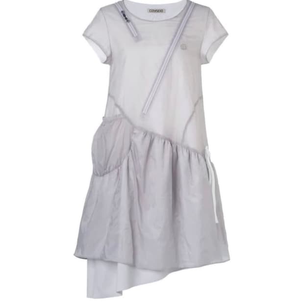 코이세이오 퍼프 셔링 원피스 퍼플그레이