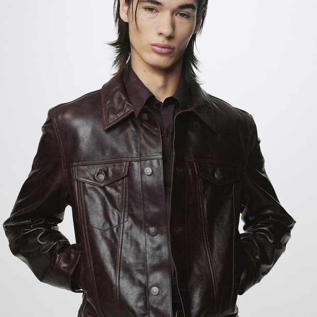 L 토니웩 에이지드 램 레더 트러커 자켓 브라운 미시착 새제품 판매