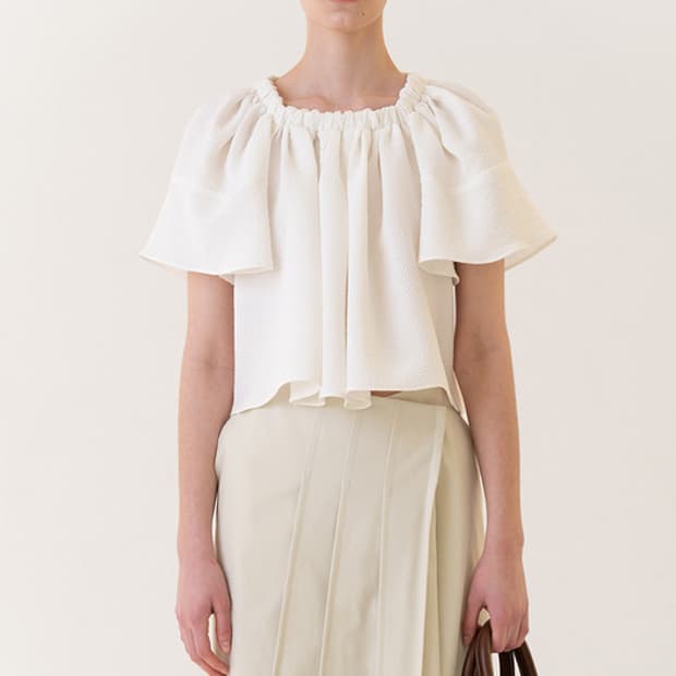 킨더살몬 Volume Blouse White