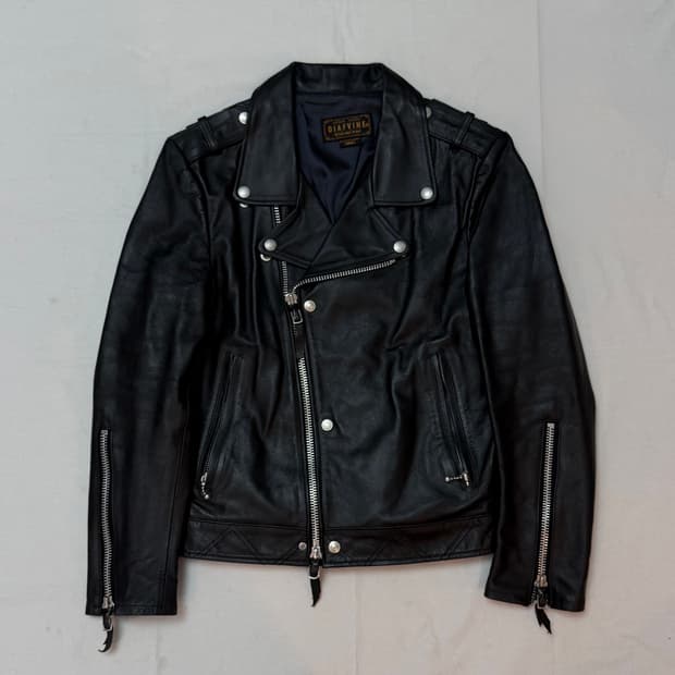 DIAFVINE 디아프바인 소가죽 더블라이더 가죽자켓 블랙