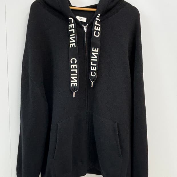 셀린느 캐시미어 후드집업 블랙 L