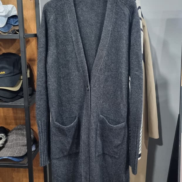 헤지스 hazzys 여성 롱 가디건 모 너구리 (호칭85-160)상태좋음