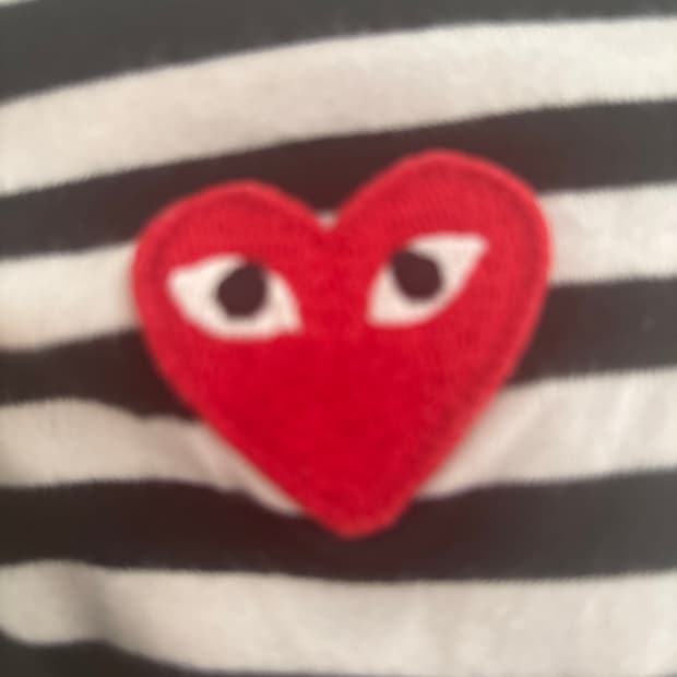 꼼데가르송 스트라이프 티 S