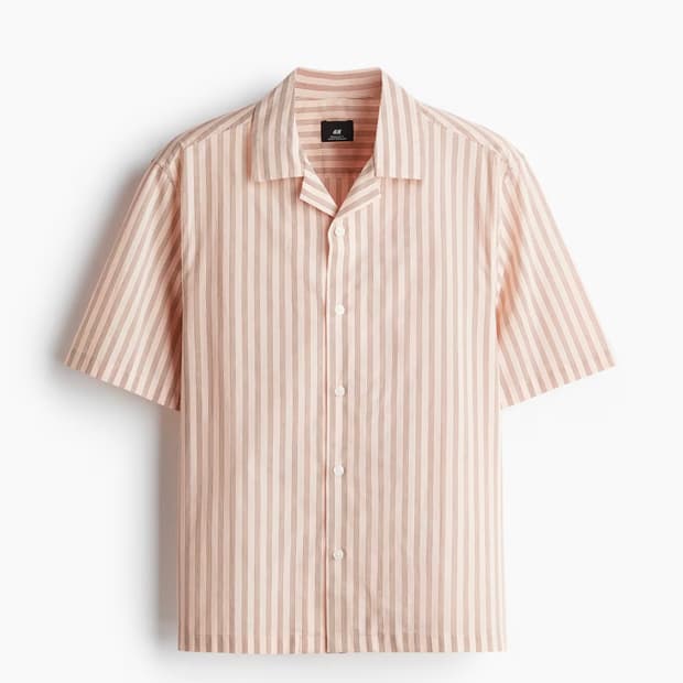 에이치엔앰 H&M 코튼 캠프 셔츠 레귤러핏 (105)  