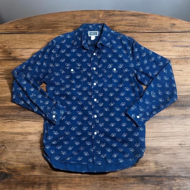 더블알엘 rrl 인디고 클럽 플레잉 카드 워크 셔츠
