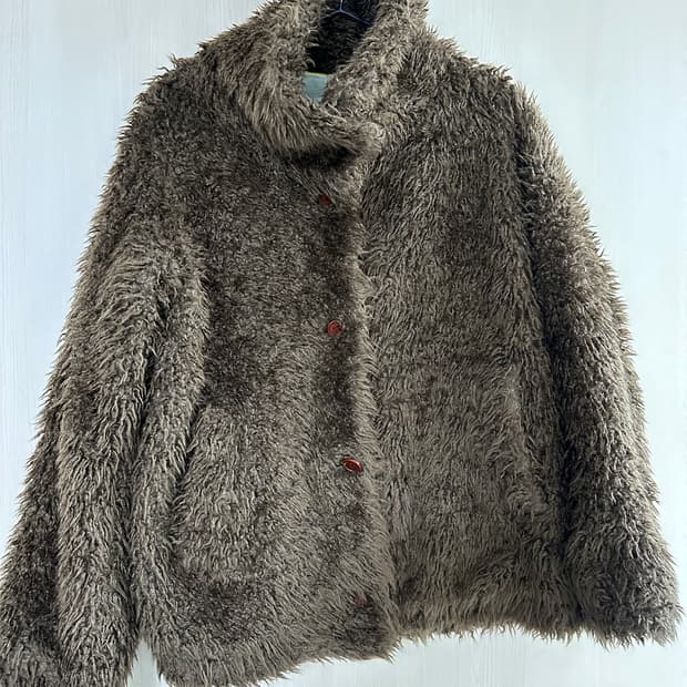 빈티지 에코퍼 자켓 브라운