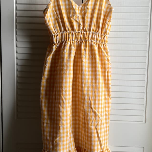 체크 뷔스티에 원피스