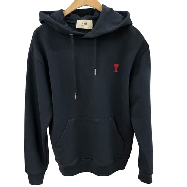 아미 스몰 하트 로고 후드티