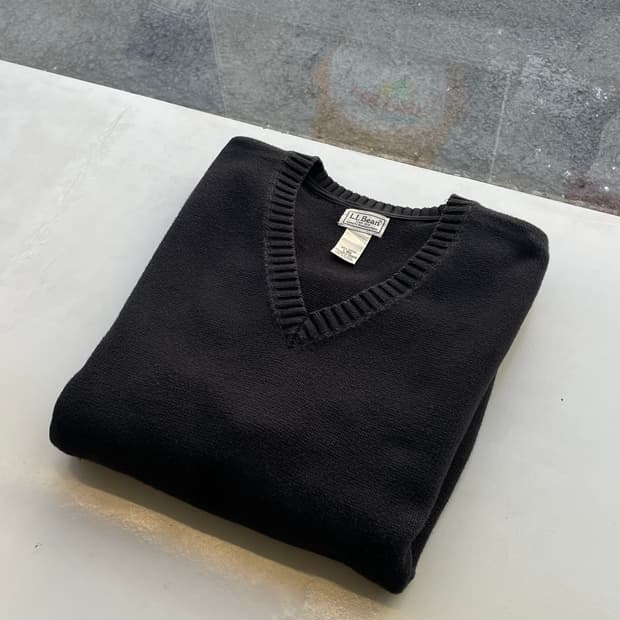 L.L. Bean V-neck cotton sweater 엘엘빈 브이넥