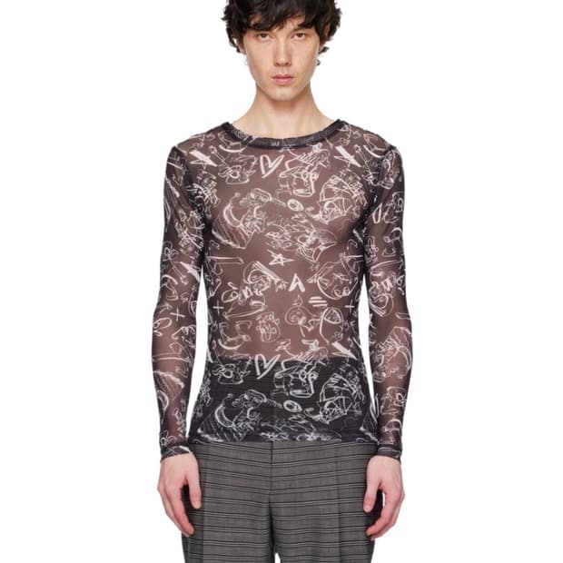 찰스 제프리 러버보이 타투 메쉬 롱슬리브