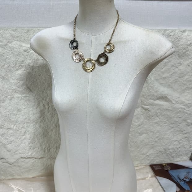 빈티지 고딕 해머링 링 목걸이