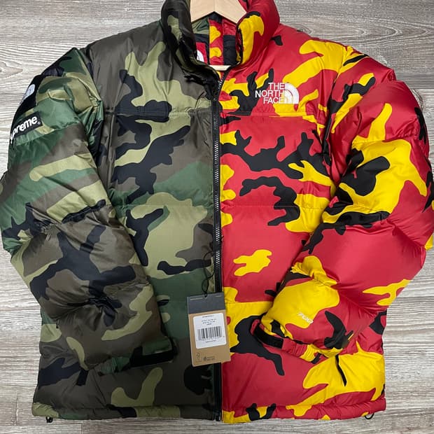 슈프림 노스페이스 스플릿 카모 눕시패딩