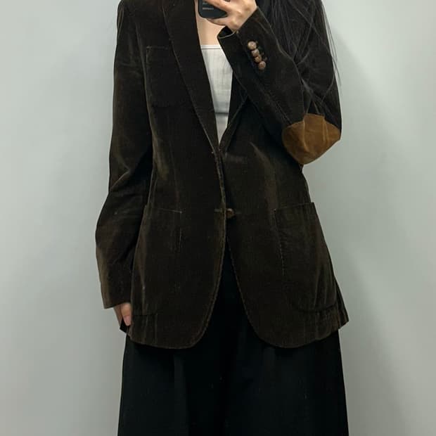 타미힐피거 소가죽 패치 코듀로이 블레이저 자켓