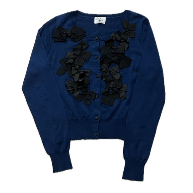 랑방 리본 가디건