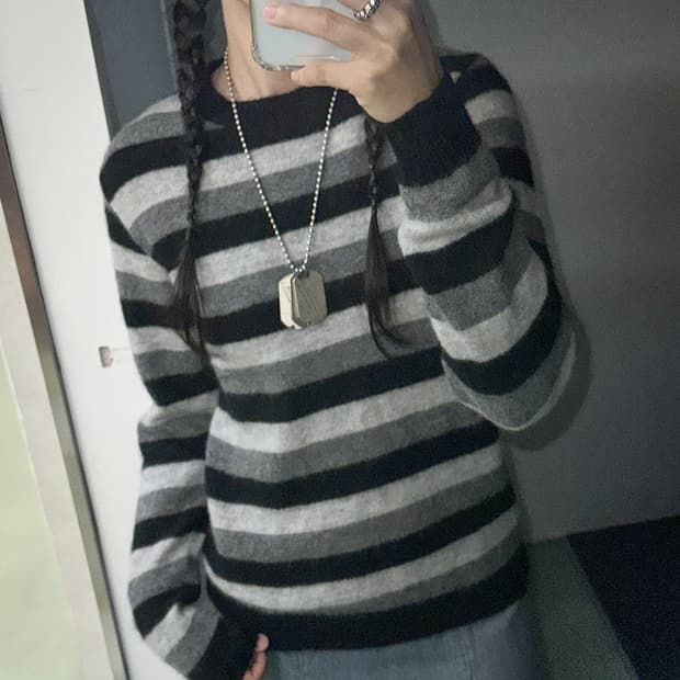 stripes wool knit