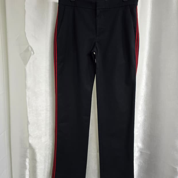 LAUREN 로렌 블랙 면바지 레드 라인 포인트 (1971