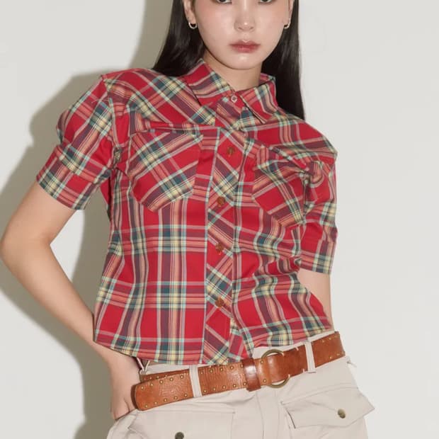 헤레틱 체크 반팔 셔츠