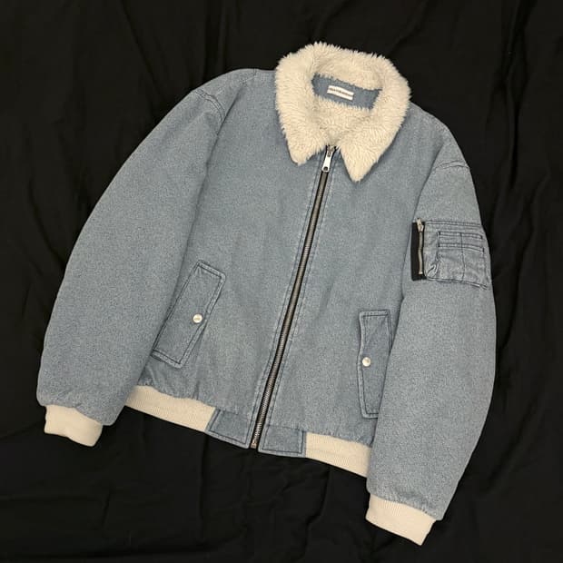 고샤루브친스키 17fw 셰르파 데님 봄버 자켓