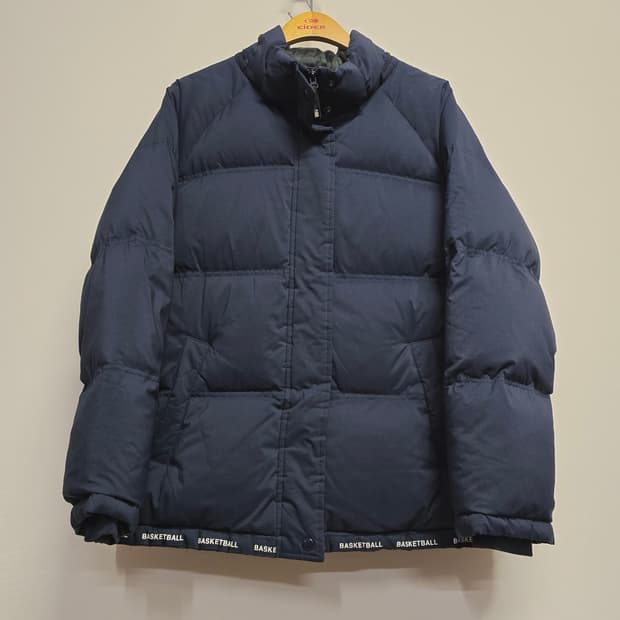 NBA 네이비 안감체크배색 다운패딩 점퍼