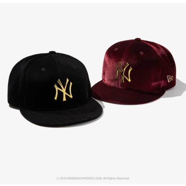 뉴에라 뉴옥양키스 벨루어 스냅백 버건디 (미디움라지)