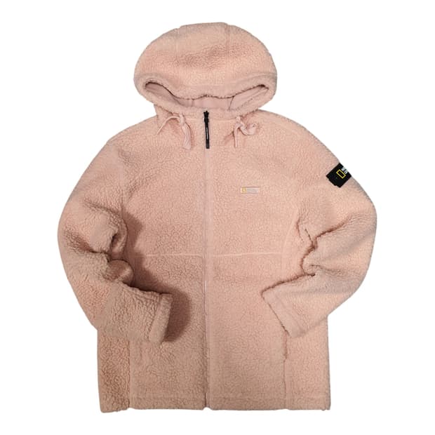 ✨ (바배) 내셔널 지오그래픽 핑크 뽀글이 후드 집업 