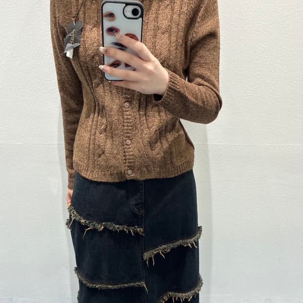 빈티지 퍼 가디건