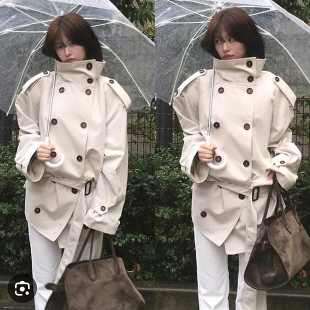 seo 에스이오 트렌치 안유진 착용 블랙