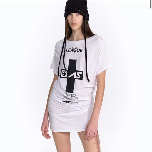 2000 아카이브 crucia tee dress white