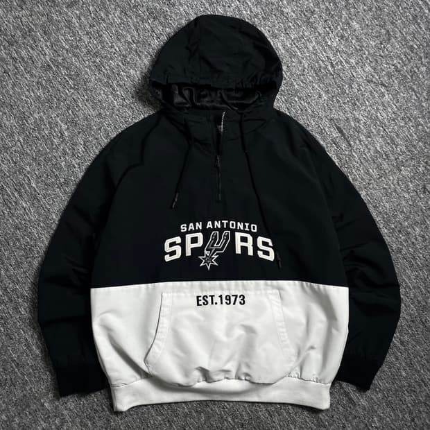 NBA 샌안토니오 스퍼스 빅로고 우븐 아노락 웜업o 2516