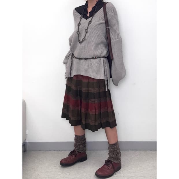 빈티지 플리츠 스커트