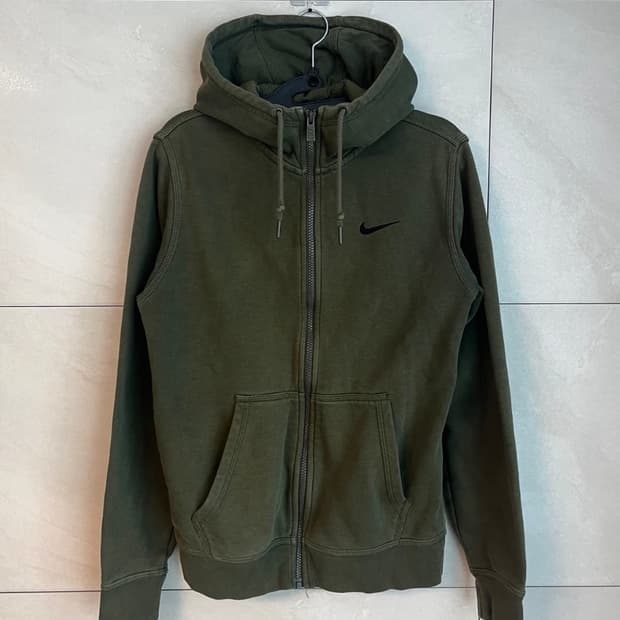 나이키 카키 후드집업L