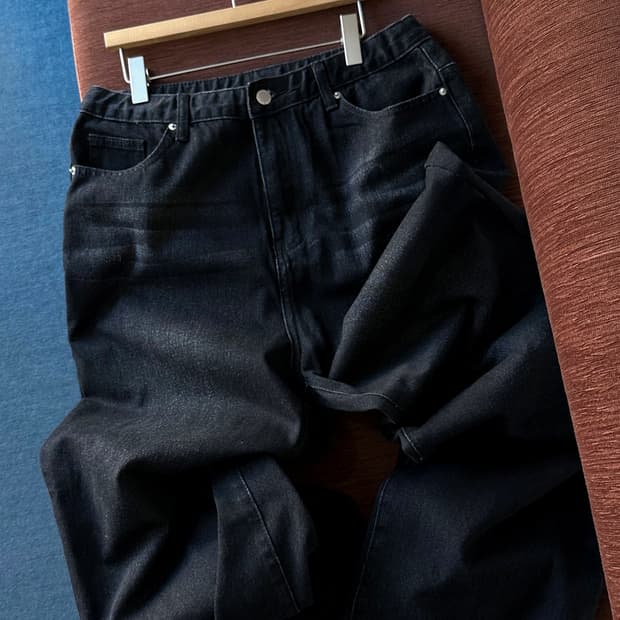 5pkt wide straight denim pants