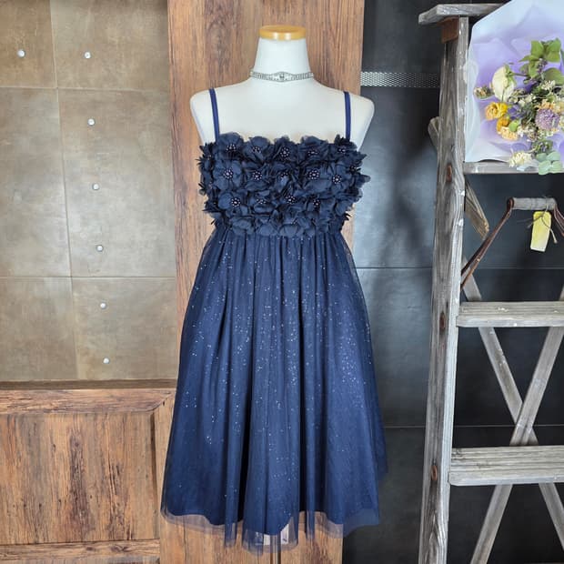 플라워 글리터 튤 원피스