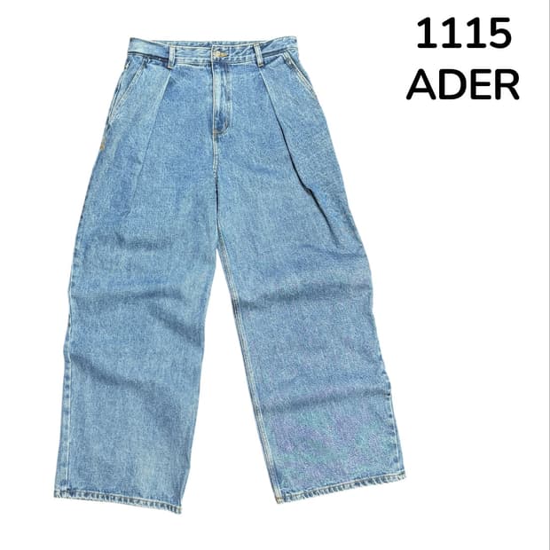 아더에러 연청 와이드 핀턱 데님 팬츠 청바지 L
