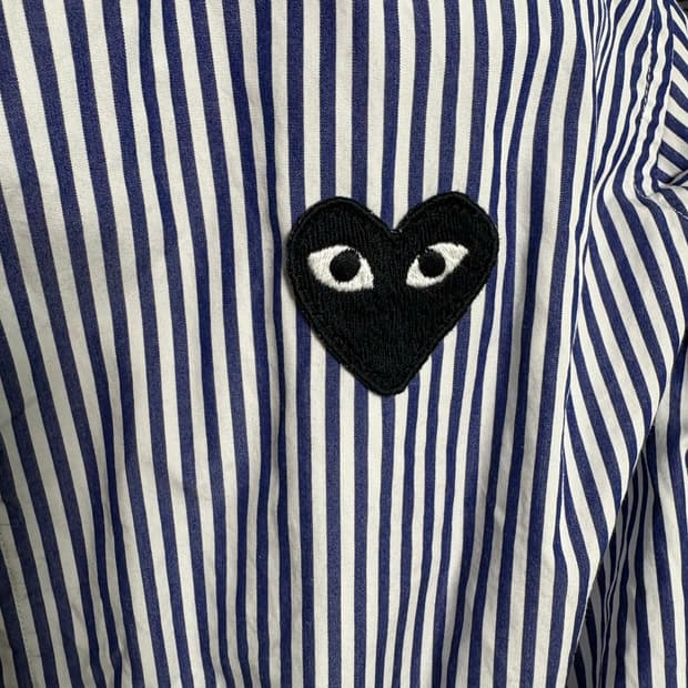 꼼데가르송 스트라이프 셔츠 여성 라지