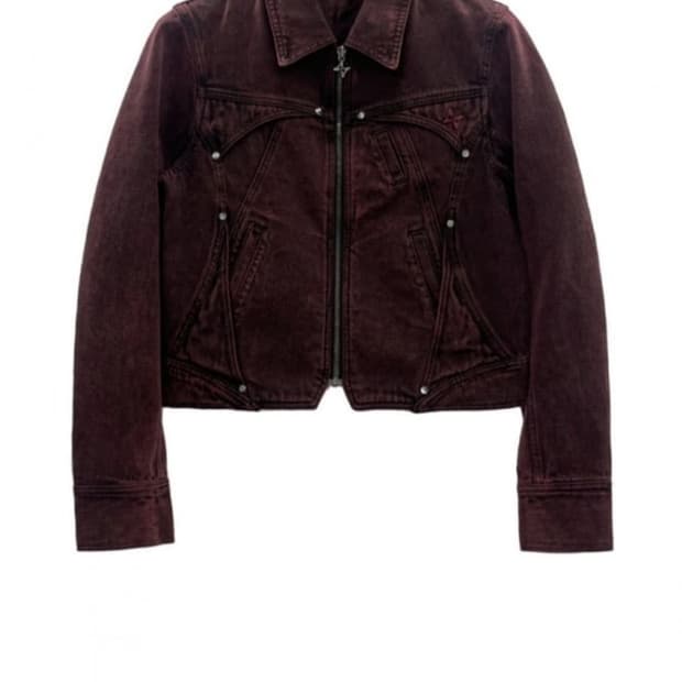 Blr 블러 버건디 데님자켓 M