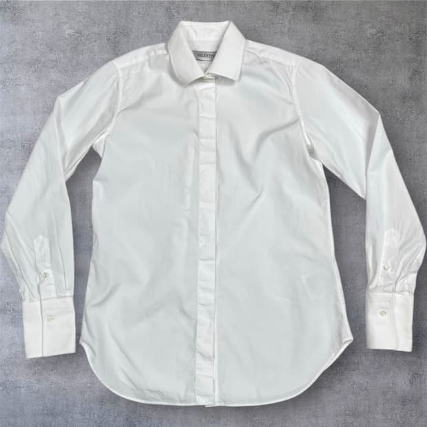 발렌티노 Valentino 화이트 히든버튼 카라 셔츠 40