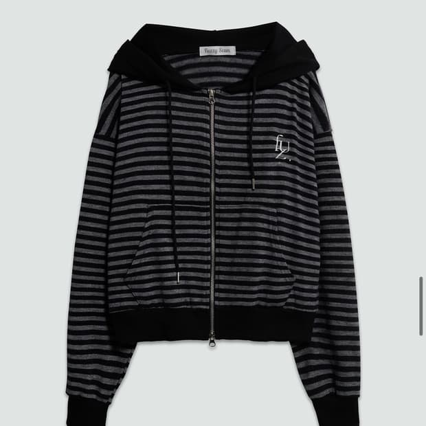 퍼지스캔 스트라이프 후드 집업 (실착 1회)