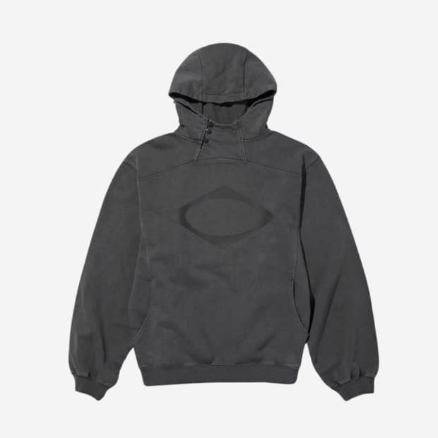 미스치프 사이드 버튼업 후드티 차콜