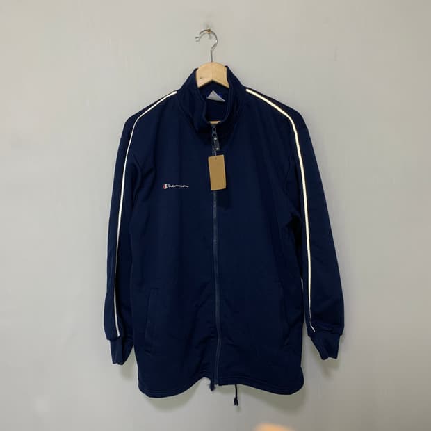 챔피온 네이비 트랙탑 라인 져지 L 남녀공용 빈티지