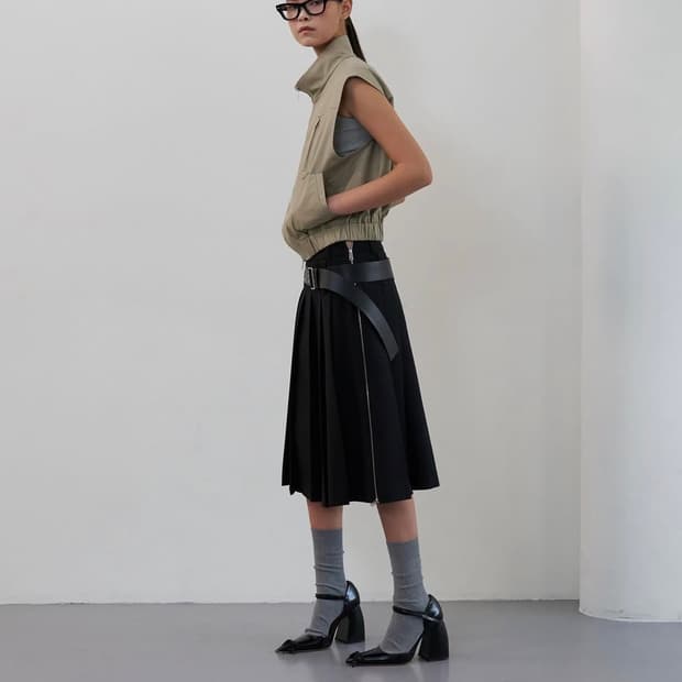 LCDC tm 엘씨디씨 플리츠 스커트 레이어드 스커트 블랙