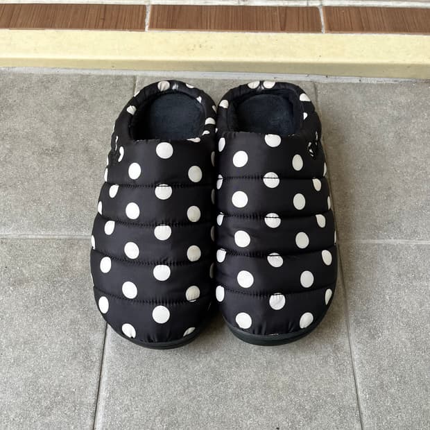 스부 수부 패딩슬리퍼 다운 샌들 도트 0사이즈