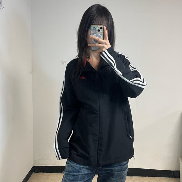 Adidas Black & Red Windbreaker