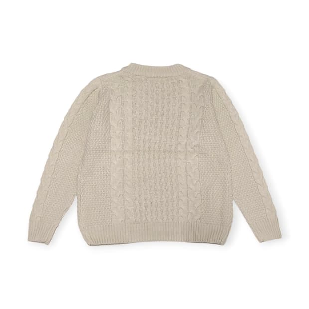 XL)클래식 케이블 니트 아이보리 오버핏 스웨터 꾸안꾸 코디